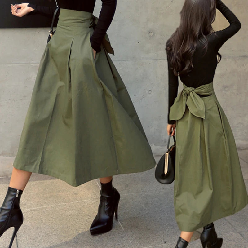 Elegant Bow Long Skirt