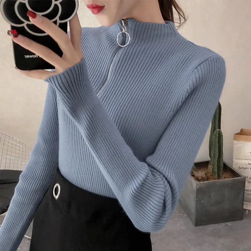 CozyZip High-Neck Knit