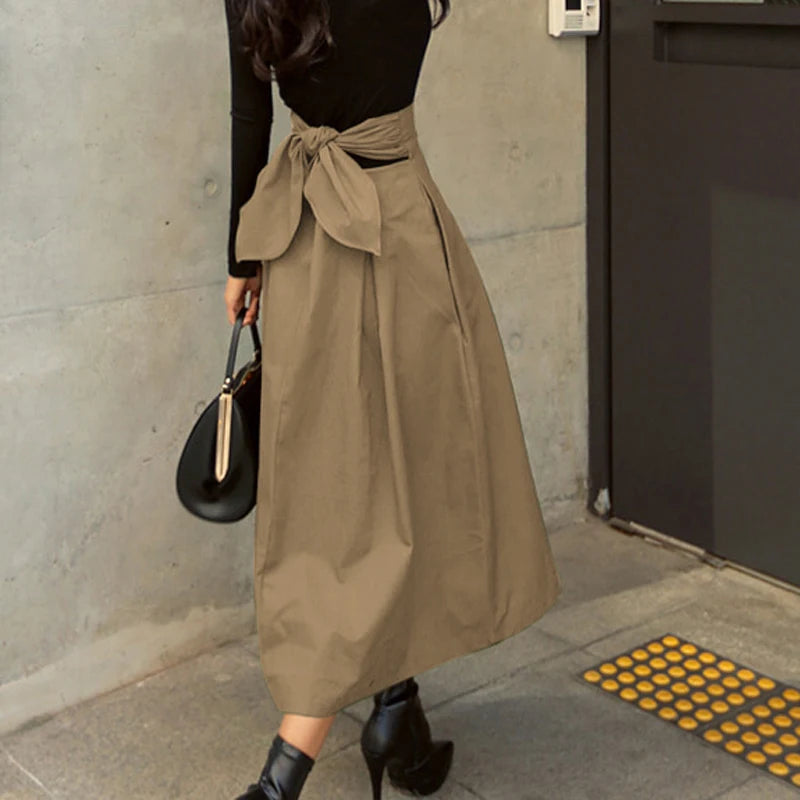 Elegant Bow Long Skirt